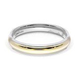 Rounded High Polish Finish Wedding Band in 18kt White Gold & 18kt Yellow Gold