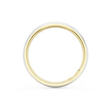 Rounded High Polish Finish Wedding Band in 18kt Yellow Gold & 18kt White Gold
