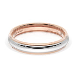 Rounded High Polish Finish Wedding Band in 18kt Rose Gold & 18kt White Gold