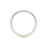 Rounded High Polish Finish Wedding Band in Platinum & 18kt Yellow Gold