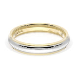 Rounded High Polish Finish Wedding Band in 18kt Yellow Gold & Platinum