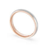 Rounded High Polish Finish Wedding Band in 18kt Rose Gold & Platinum