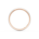 Rounded High Polish Finish Wedding Band in 18kt Rose Gold & Platinum