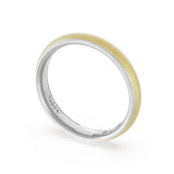 Rounded Satin Finish Wedding Band in 18kt White Gold & 18kt Yellow Gold
