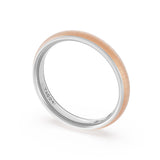 Rounded Satin Finish Wedding Band in 18kt White Gold & 18kt Rose Gold
