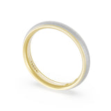 Rounded Satin Finish Wedding Band in 18kt Yellow Gold & 18kt White Gold