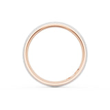 Rounded Satin Finish Wedding Band in 18kt Rose Gold & 18kt White Gold