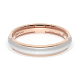 Rounded Satin Finish Wedding Band in 18kt Rose Gold & 18kt White Gold