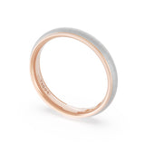 Rounded Satin Finish Wedding Band in 18kt Rose Gold & 18kt White Gold