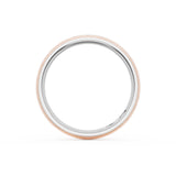 Rounded Satin Finish Wedding Band in Platinum & 18kt Rose Gold