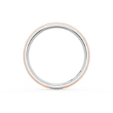 Rounded Satin Finish Wedding Band in Platinum & 18kt Rose Gold