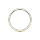 Rounded Satin Finish Wedding Band in Platinum & 18kt Yellow Gold