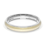 Rounded Satin Finish Wedding Band in Platinum & 18kt Yellow Gold