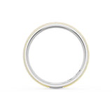 Rounded Satin Finish Wedding Band in Platinum & 18kt Yellow Gold