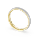 Rounded Satin Finish Wedding Band in 18kt Yellow Gold & Platinum
