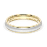 Rounded Satin Finish Wedding Band in 18kt Yellow Gold & Platinum