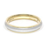 Rounded Satin Finish Wedding Band in 18kt Yellow Gold & Platinum