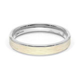 Flat Brush Finish Wedding Band in 18kt White Gold & 18kt Yellow Gold