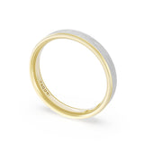 Flat Brush Finish Wedding Band in 18kt Yellow Gold & 18kt White Gold