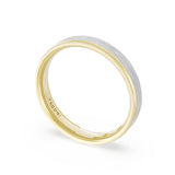 Flat Brush Finish Wedding Band in 18kt Yellow Gold & 18kt White Gold