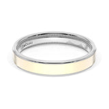 Flat High Polish Finish Wedding Band in Platinum & 18kt Yellow Gold