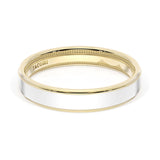 Flat High Polish Finish Wedding Band in 18kt Yellow Gold & Platinum