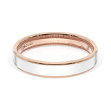 Flat High Polish Finish Wedding Band in 18kt Rose Gold & Platinum