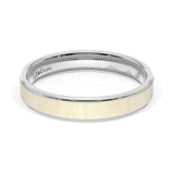 Flat Satin Finish Wedding Band in 18kt White Gold & 18kt Yellow Gold