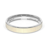 Flat Satin Finish Wedding Band in Platinum & 18kt Yellow Gold