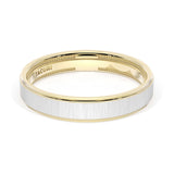 Flat Satin Finish Wedding Band in 18kt Yellow Gold & Platinum