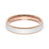 Flat Satin Finish Wedding Band in 18kt Rose Gold & Platinum