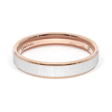 Flat Satin Finish Wedding Band in 18kt Rose Gold & Platinum