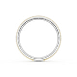 Rounded Brush Finish Wedding Band in 18kt White Gold & 18kt Yellow Gold