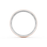 Rounded Brush Finish Wedding Band in 18kt White Gold & 18kt Rose Gold
