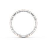 Rounded Brush Finish Wedding Band in 18kt White Gold & 18kt Rose Gold