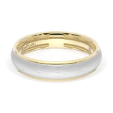 Rounded Brush Finish Wedding Band in 18kt Yellow Gold & 18kt White Gold