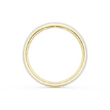 Rounded Brush Finish Wedding Band in 18kt Yellow Gold & 18kt White Gold