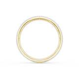 Rounded Brush Finish Wedding Band in 18kt Yellow Gold & 18kt White Gold