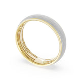 Rounded Brush Finish Wedding Band in 18kt Yellow Gold & 18kt White Gold