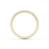 Rounded Brush Finish Wedding Band in 18kt Yellow Gold & 18kt White Gold