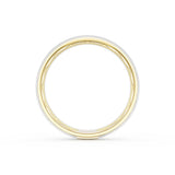 Rounded Brush Finish Wedding Band in 18kt Yellow Gold & 18kt White Gold