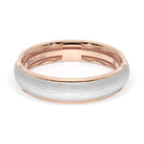 Rounded Brush Finish Wedding Band in 18kt Rose Gold & 18kt White Gold