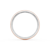 Rounded Brush Finish Wedding Band in 18kt Rose Gold & 18kt White Gold