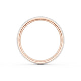 Rounded Brush Finish Wedding Band in 18kt Rose Gold & 18kt White Gold
