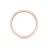 Rounded Brush Finish Wedding Band in 18kt Rose Gold & 18kt White Gold
