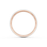 Rounded Brush Finish Wedding Band in 18kt Rose Gold & 18kt White Gold