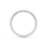 Rounded Brush Finish Wedding Band in Platinum & 18kt Yellow Gold