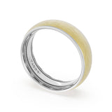 Rounded Brush Finish Wedding Band in Platinum & 18kt Yellow Gold