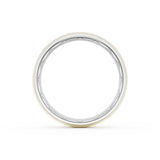 Rounded Brush Finish Wedding Band in Platinum & 18kt Yellow Gold