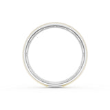 Rounded Brush Finish Wedding Band in Platinum & 18kt Yellow Gold